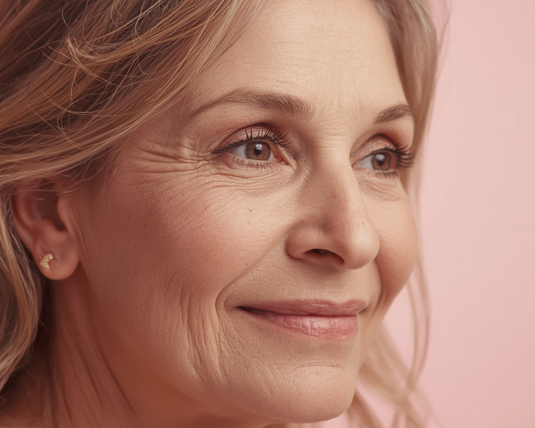 Woman with her eyes closed during an Orion red light therapy session