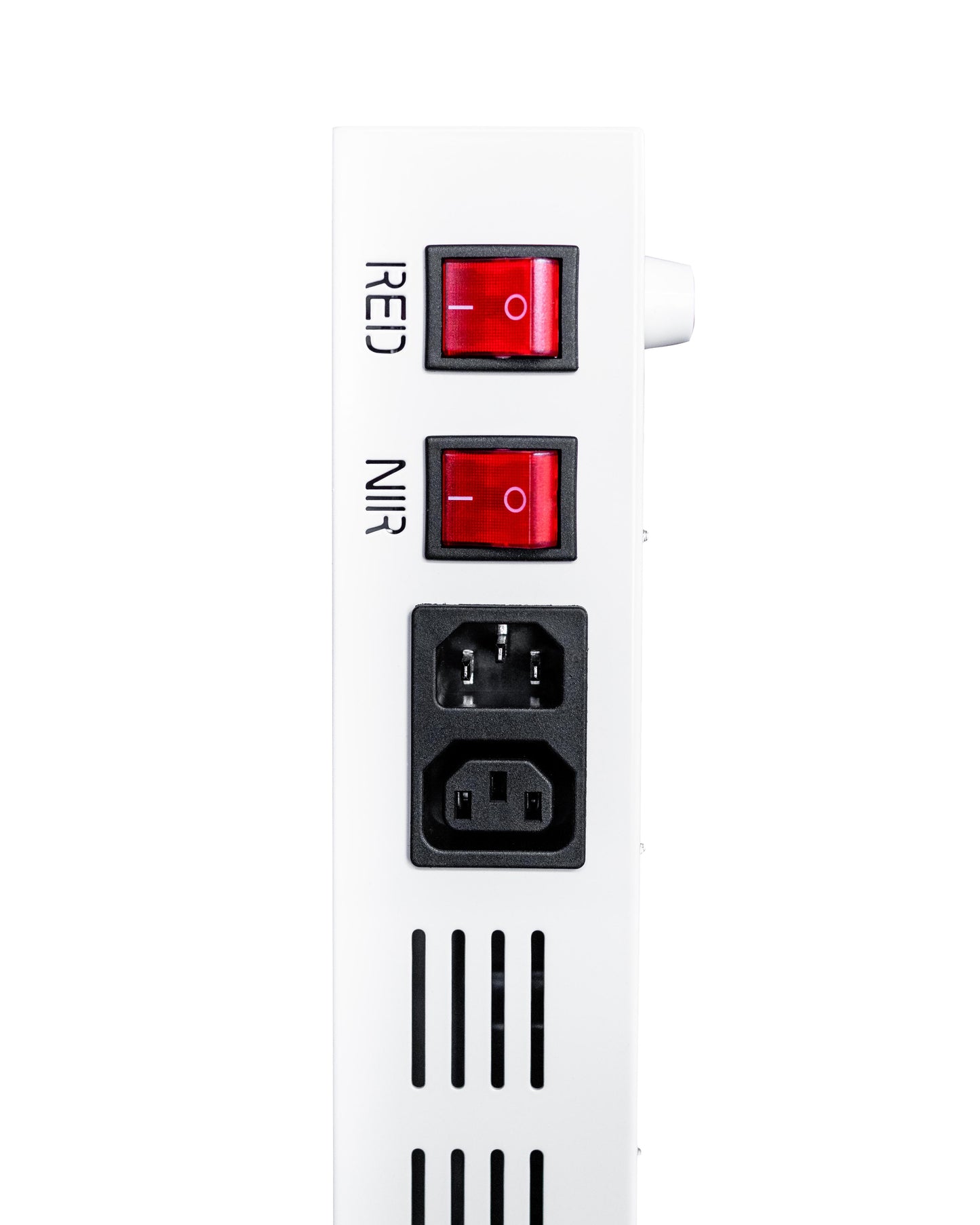 Orion Pro 900 device side-view with Red and NIR switches. Cutting edge and seamless design featuring the synaptic system. Orion Red Light Therapy.